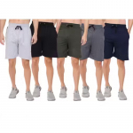ONCH Men's Solid Black Shorts (Pack Of 5)
